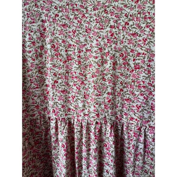 Romantic floral long sleeve fresh color open back blouse button top women XS - Picture 9 of 10